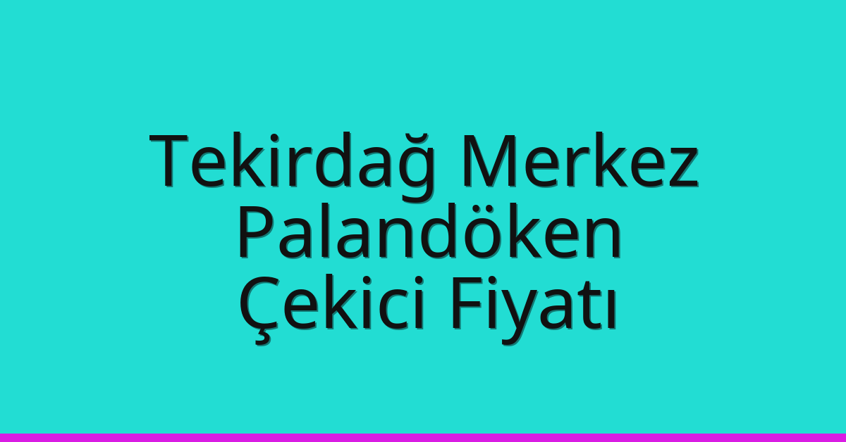 Tekirdağ Merkez Çekici Fiyatı – Palandöken Oto Kurtarıcı Ücreti